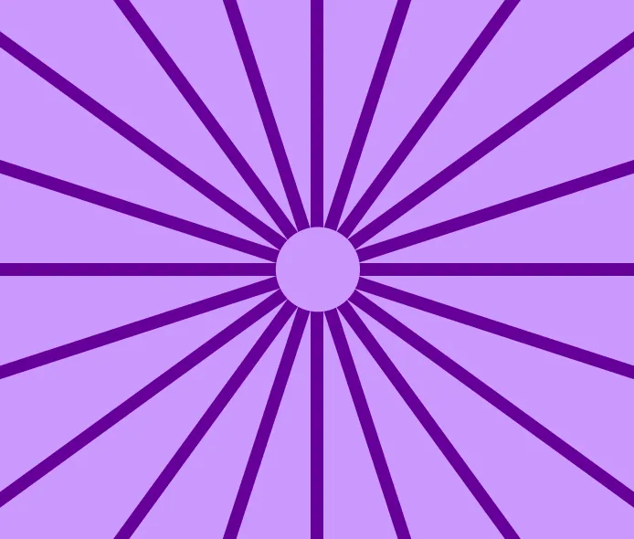 Purple sunburst pattern with a light purple circle in the centre.