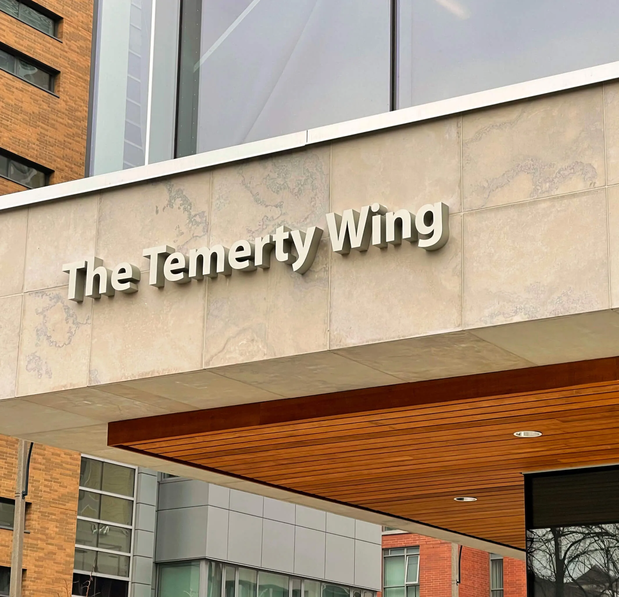The Temerty Wing building sign.