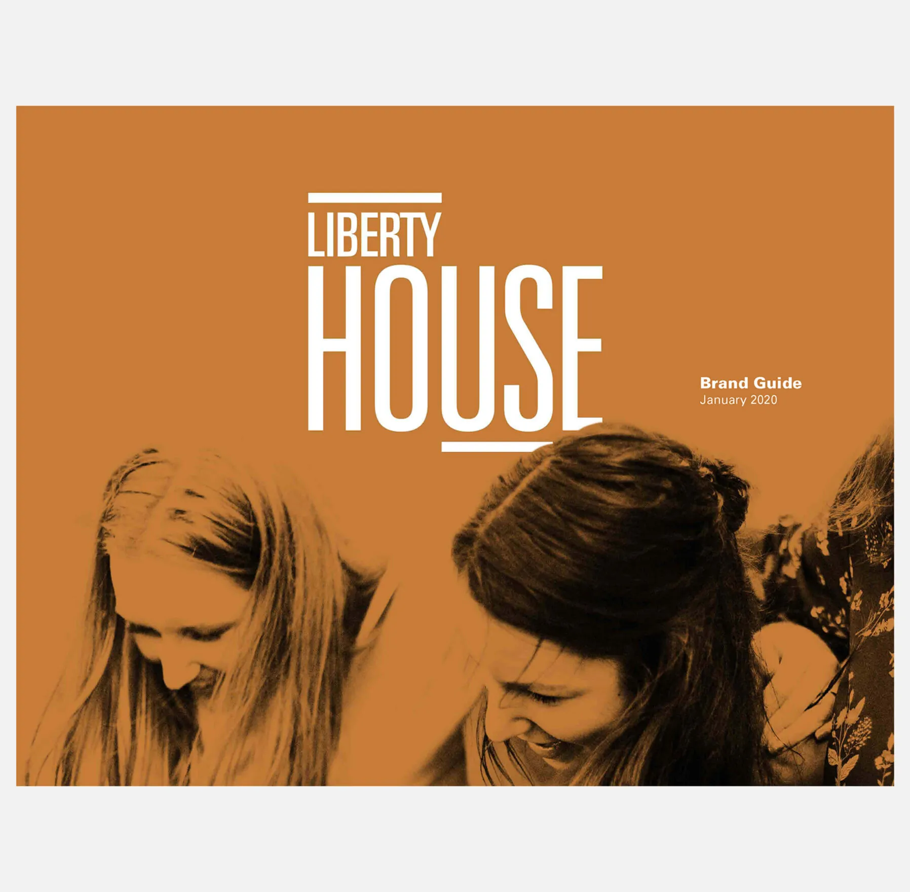 Liberty House brand guide cover with two women smiling.