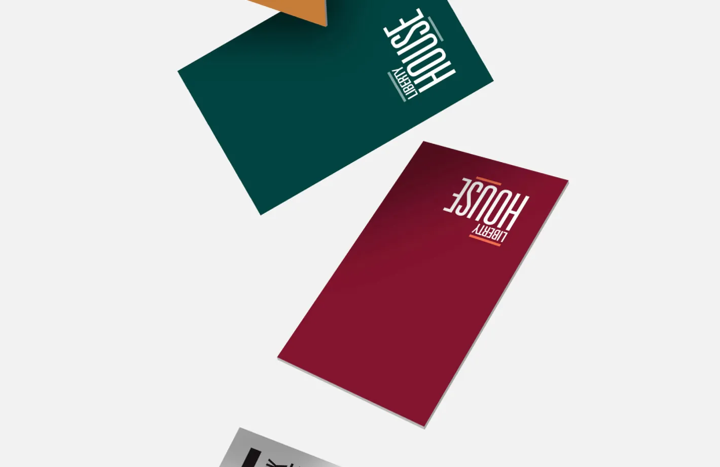 Three business cards with 