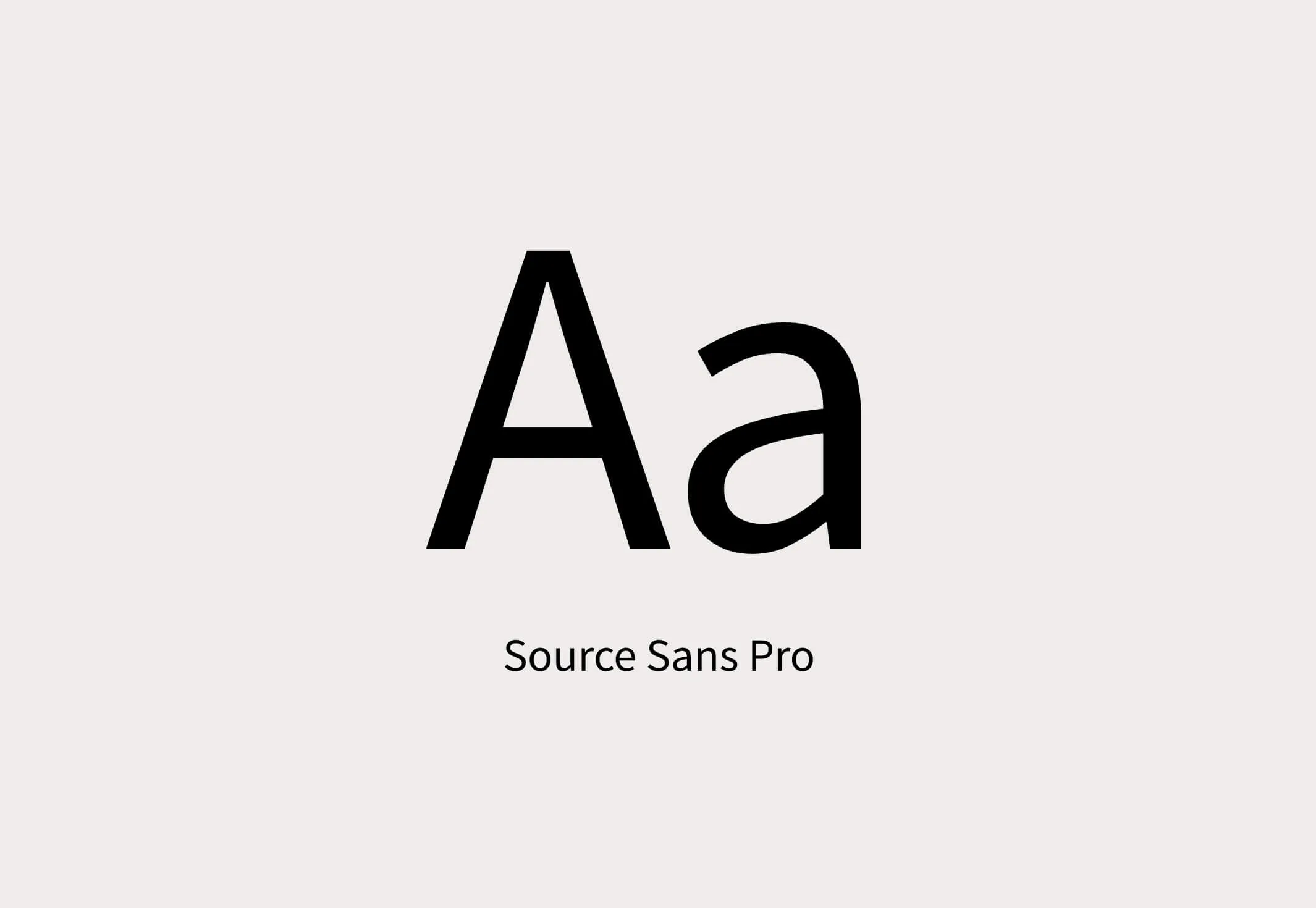 Source Sans Pro font with uppercase and lowercase A.