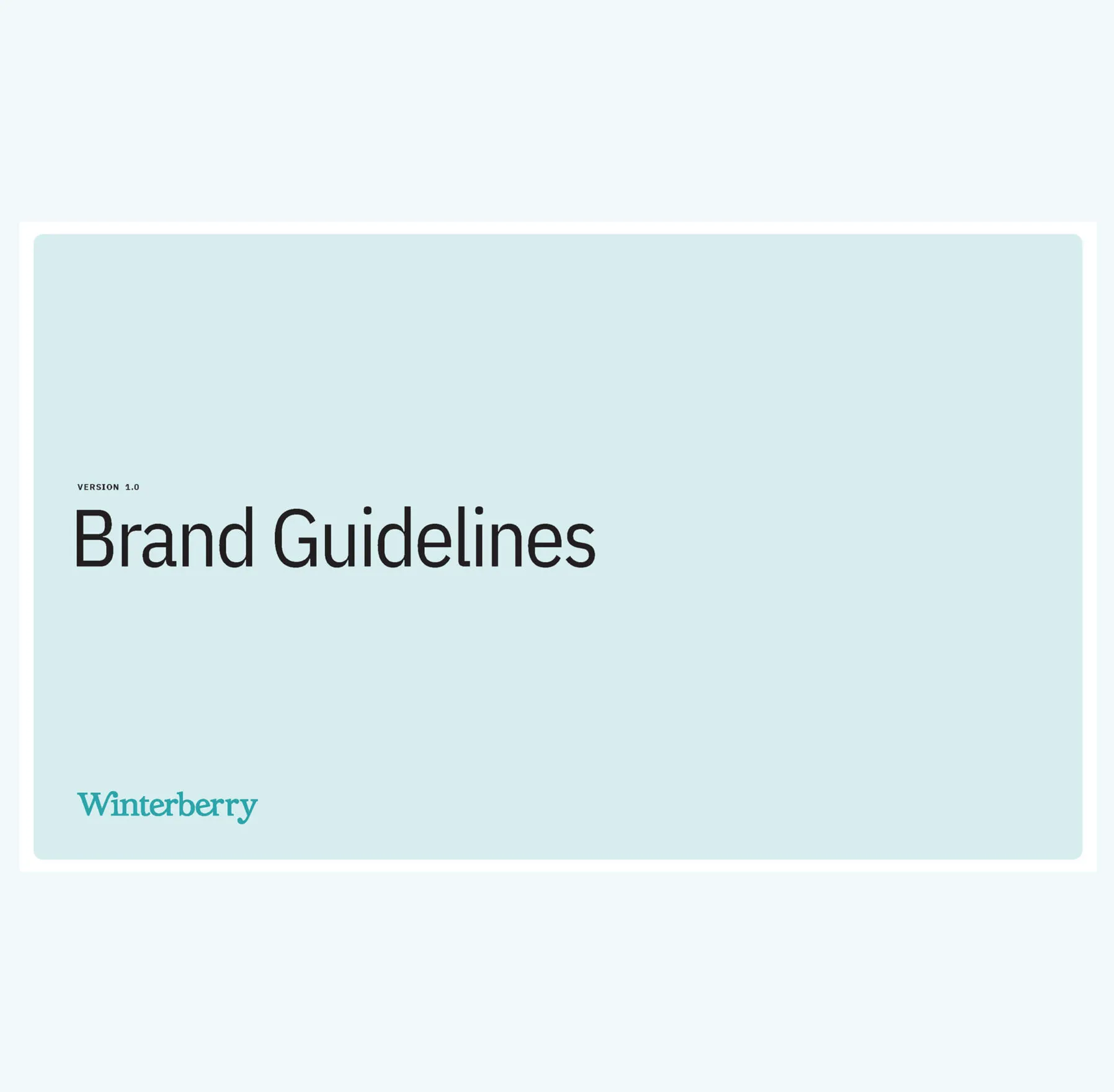 Winterberry brand guidelines, version 1.0