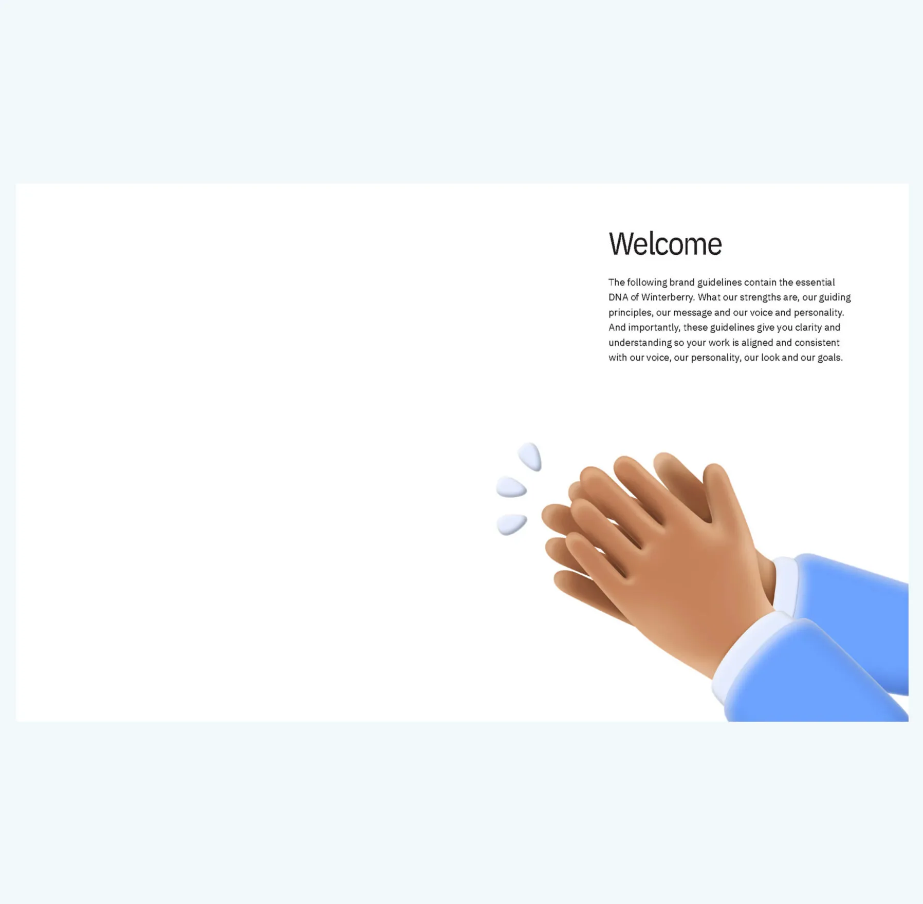 Illustration of clapping hands with text 