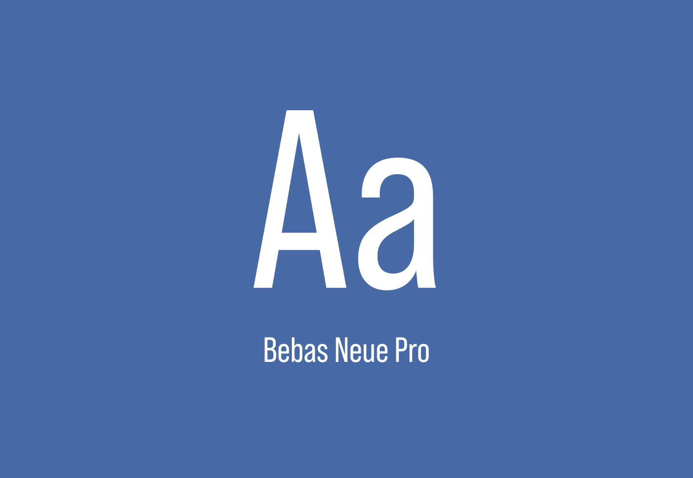The letters Aa in Bebas Neue Pro font on a blue background.